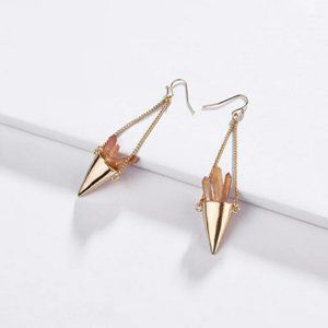 New Anthro Tea Natural Stones Drop Earrings